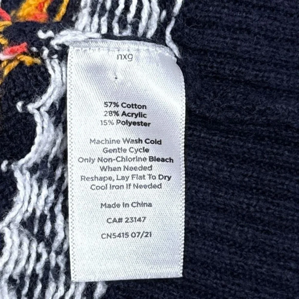 Talbots Cardigan Womens M Navy Fair Isle Button‎ Front Knit Sweater Long Sleeve